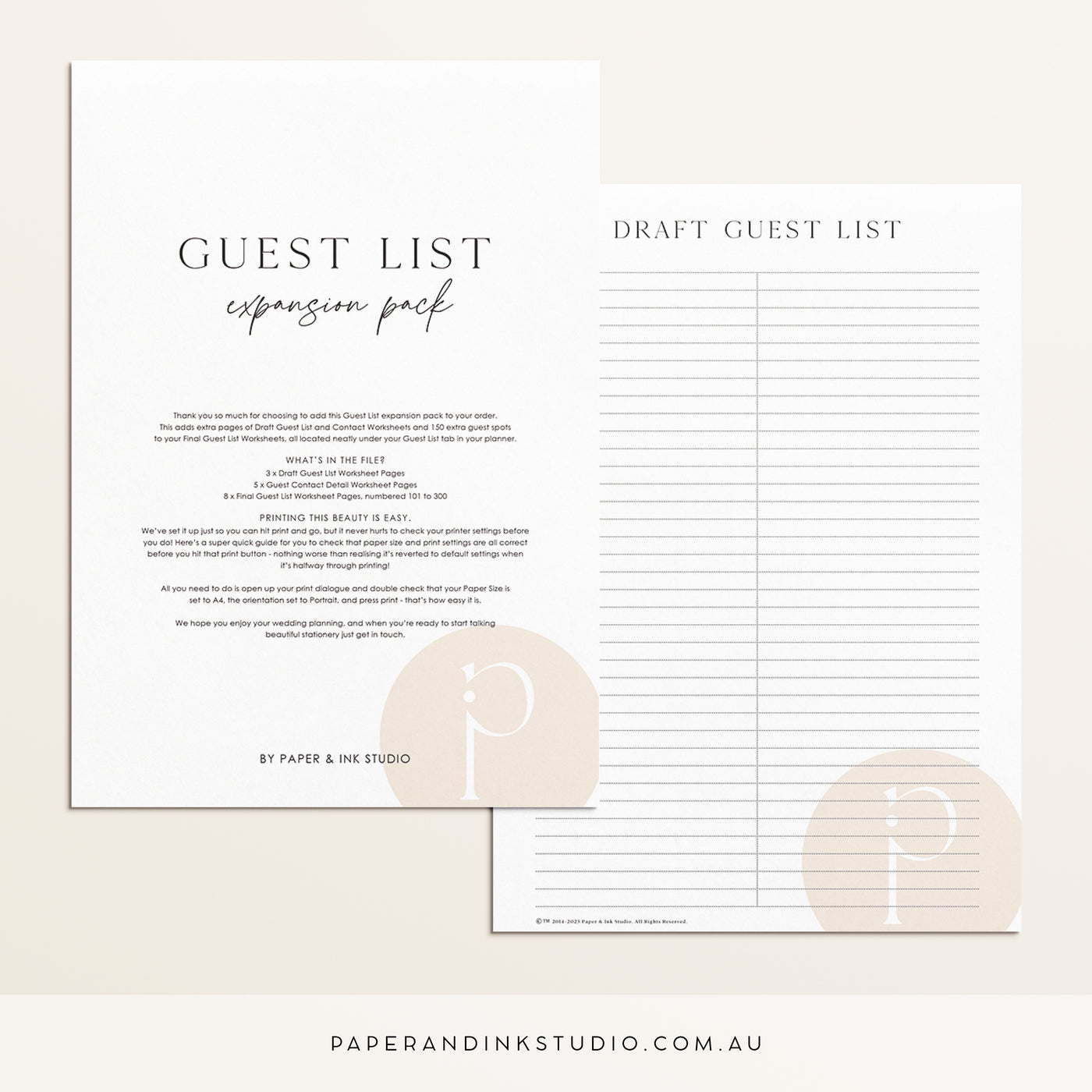 Guest List Expansion - Add On To Wedding Planner